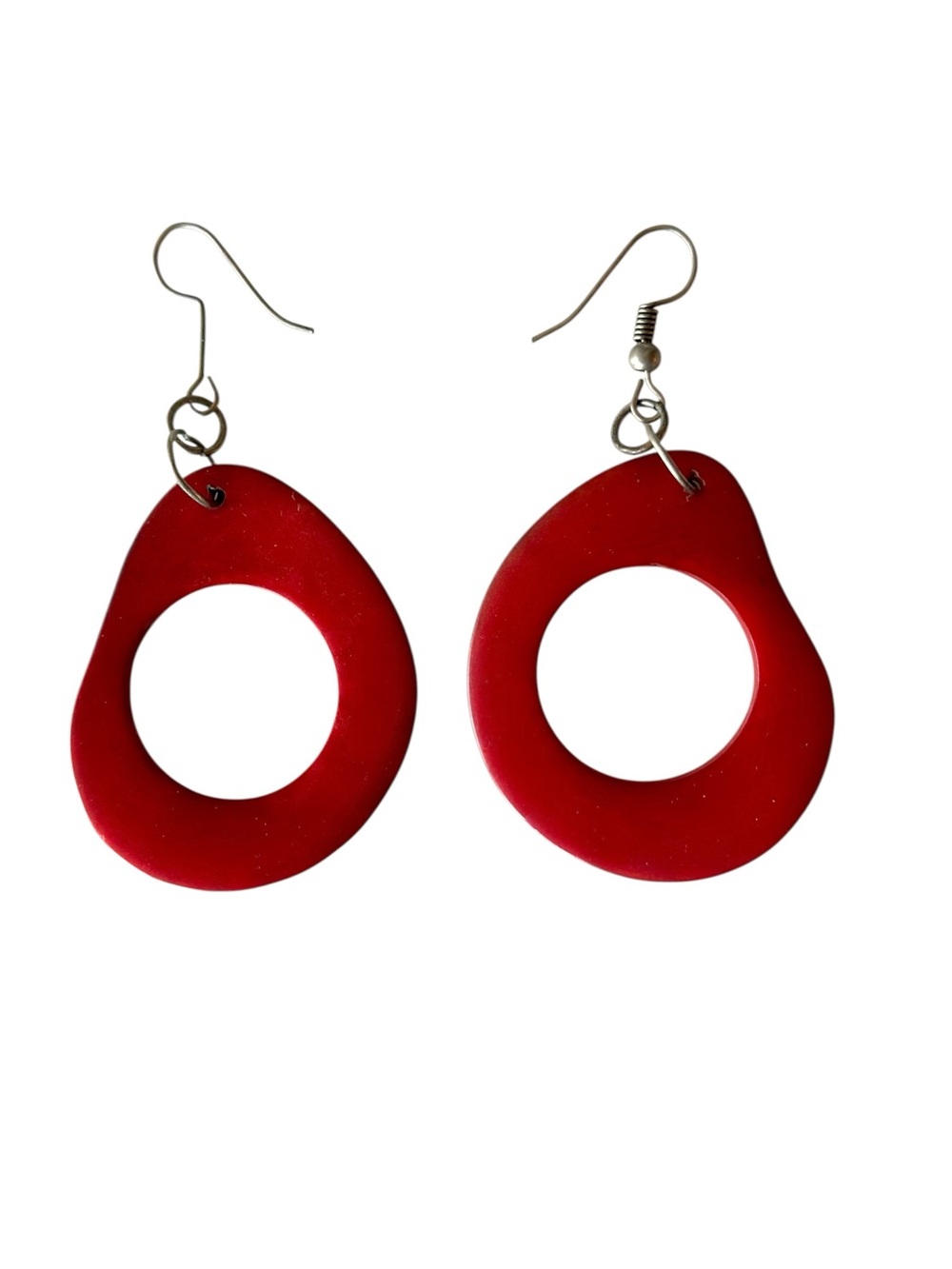 Tagus Nut Dangle Earrings Handmade in South America from Organic Ivory - Picture 2 of 4